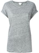 Dkny Round Neck T-shirt, Women's, Size: L, Grey, Linen/flax