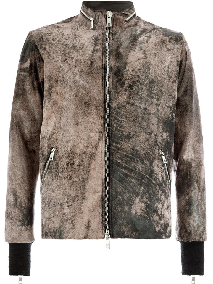 Giorgio Brato Printed Moto Jacket - Brown