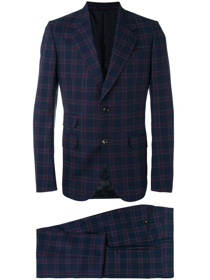 Gucci - Checked Two-piece Suit - Men - Cupro/wool - 54, Blue, Cupro/wool