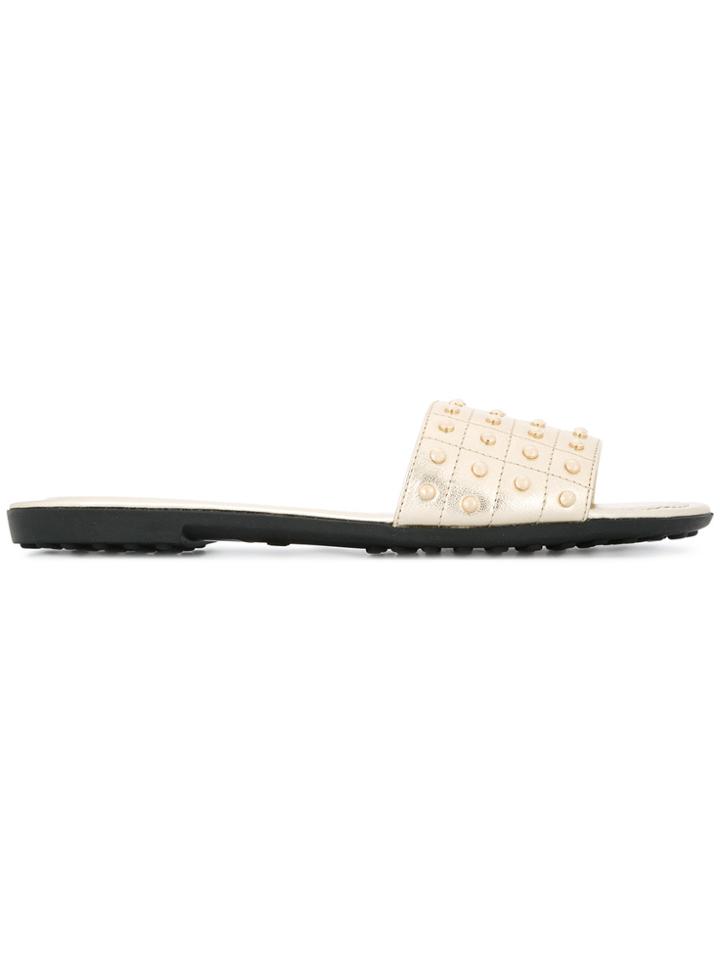 Tod's Studded Slip-on Sandals - Metallic