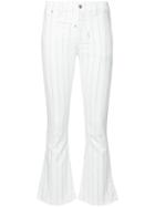 Filles A Papa Bella Striped Crop Flare Jeans - White