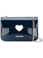 Love Moschino Logo Heart Shoulder Bag, Women's, Blue, Polyurethane