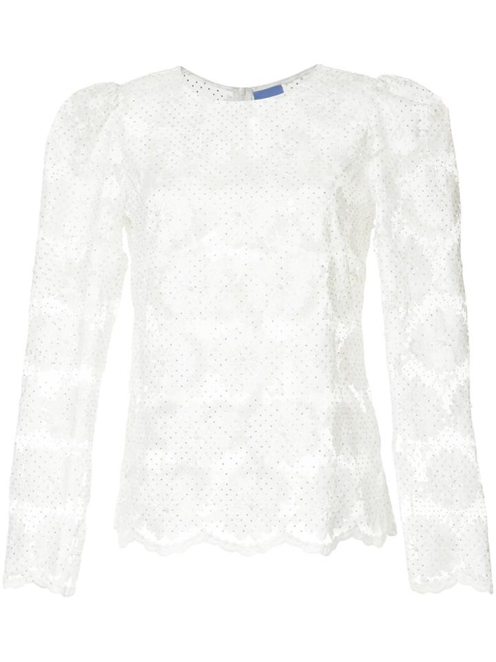 Macgraw Floral Embroidered Blouse - White