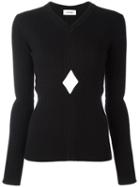 Courrèges Cut-off Detail Knit Blouse, Women's, Size: 3, Black, Merino/polyamide/spandex/elastane