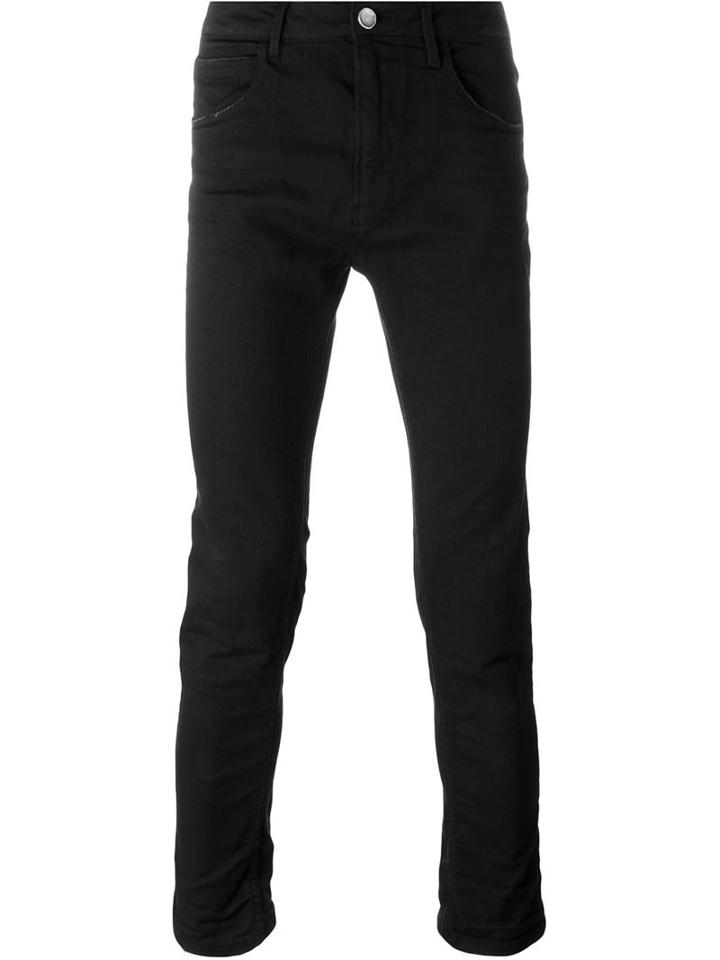 Poème Bohémien Ankle Length Skinny Jeans, Men's, Size: 48, Black, Cotton/spandex/elastane