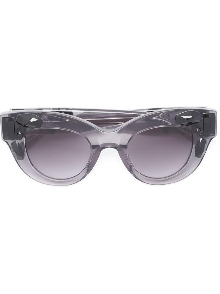 Vera Wang Embellished Cat Eye Sunglasses, Grey, Acetate