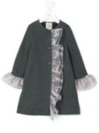 Douuod Kids - Ruffled A-line Coat - Kids - Cotton/polyester - 4 Yrs, Grey