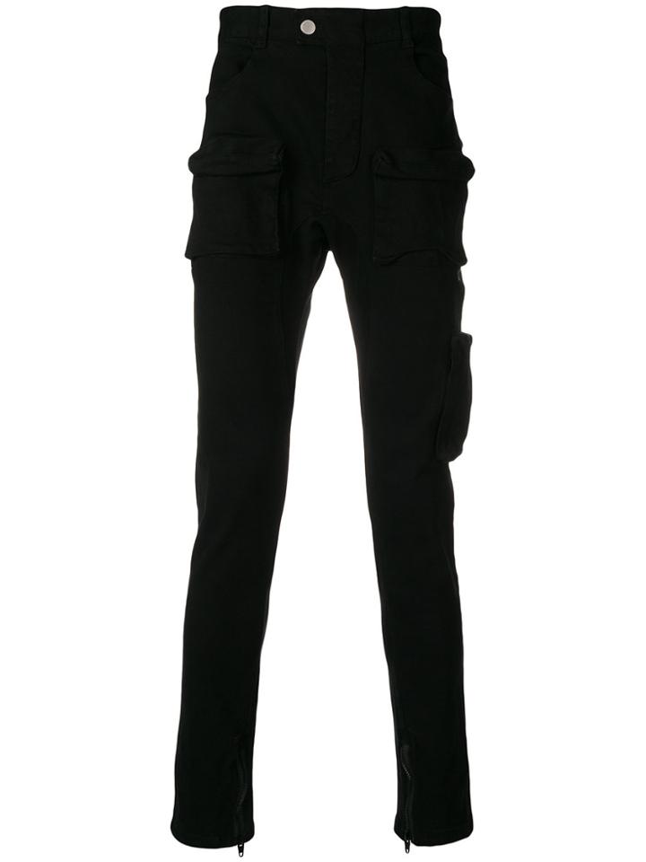 C2h4 Utility Drop-crotch Trousers - Black