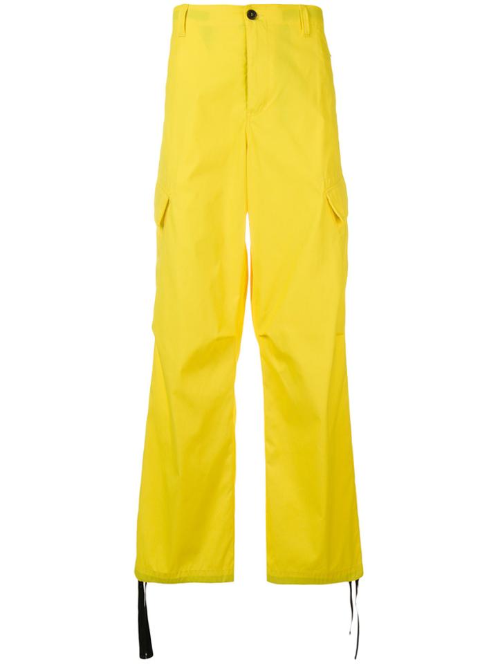 Msgm Wide Leg Trousers - Yellow & Orange