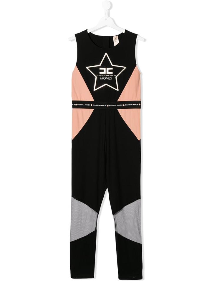 Elisabetta Franchi La Mia Bambina Teen Colour Block Jumpsuit - Black