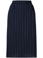 Fendi Vintage 1980's Pinstripe Tailored Skirt - Blue