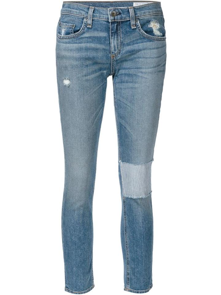 Rag & Bone /jean Cropped Skinny Jeans, Women's, Size: 26, Blue, Cotton/polyurethane
