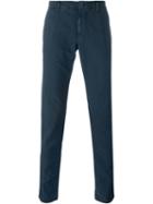 Incotex Chino Trousers, Men's, Size: 38, Blue, Cotton/spandex/elastane
