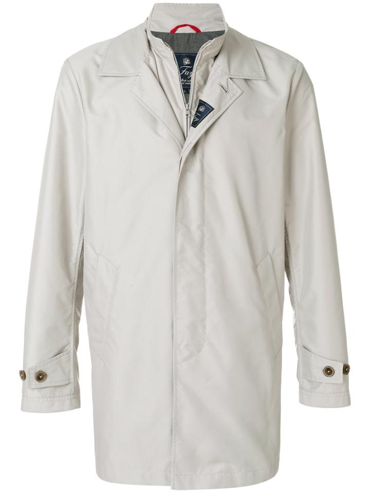 Fay Button-down Coat - Grey