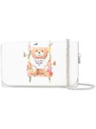 Moschino Teddy Floral Swing Clutch - White