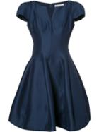 Halston Heritage Flared Dress, Women's, Size: 2, Blue, Silk/cotton