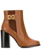 Dolce & Gabbana Dg Motif Ankle Booties - Brown