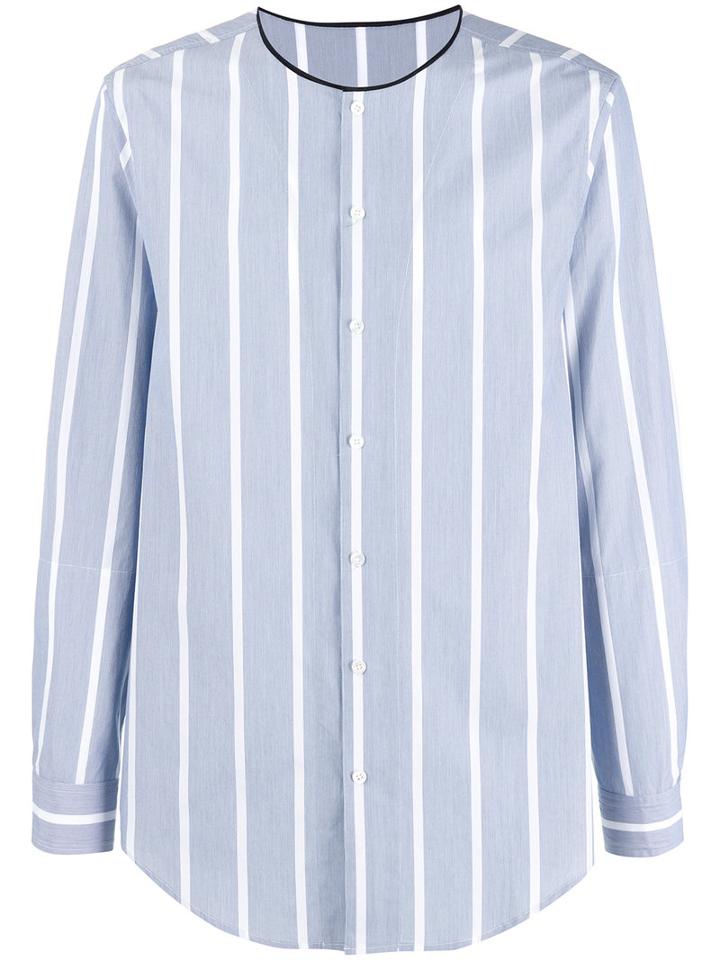 3.1 Phillip Lim Striped Shirt, Men's, Size: Medium, Blue, Cotton