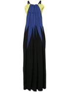 Issey Miyake Pleated Colour Block Dress - Black