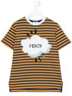 Fendi Kids - Striped T-shirt - Kids - Cotton - 4 Yrs, Orange