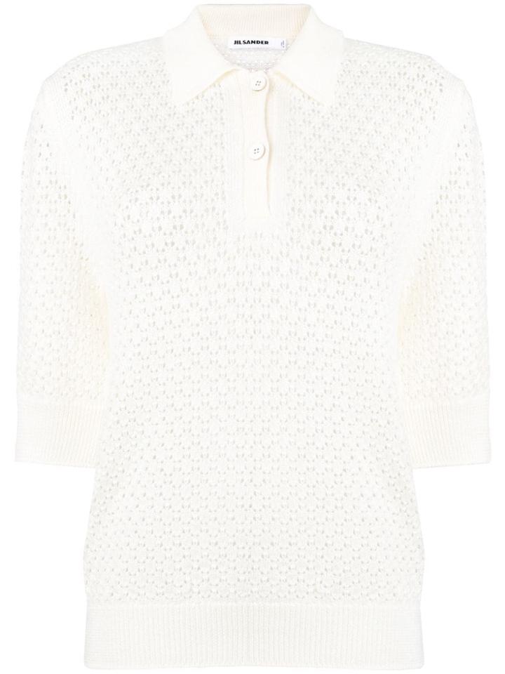 Jil Sander Knitted Polo Shirt - Nude & Neutrals