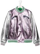 Stella Mccartney Kids Teen Metallic Appliqué Bomber Jacket - Purple