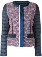 Moncler - Padded Sleeve Bouclé Jacket - Women - Polyamide - 2, Blue, Polyamide