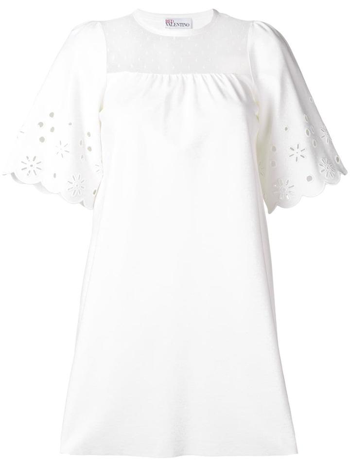 Red Valentino Embellished Sleeves Mini Dress - White