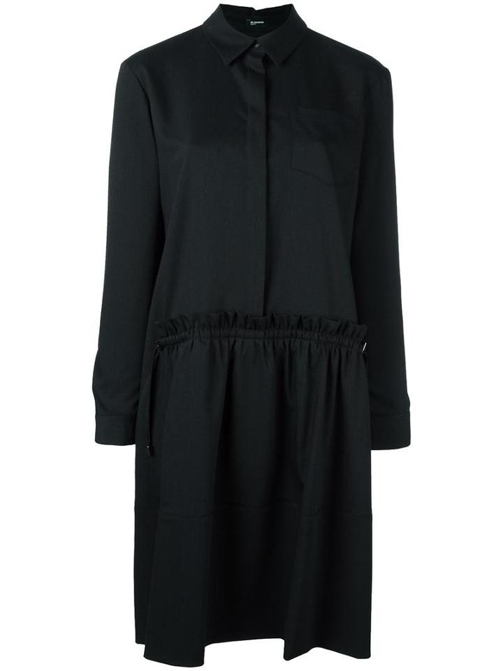 Jil Sander Navy Stretch Shirt Dress, Women's, Size: 40, Black, Polyester/spandex/elastane/wool