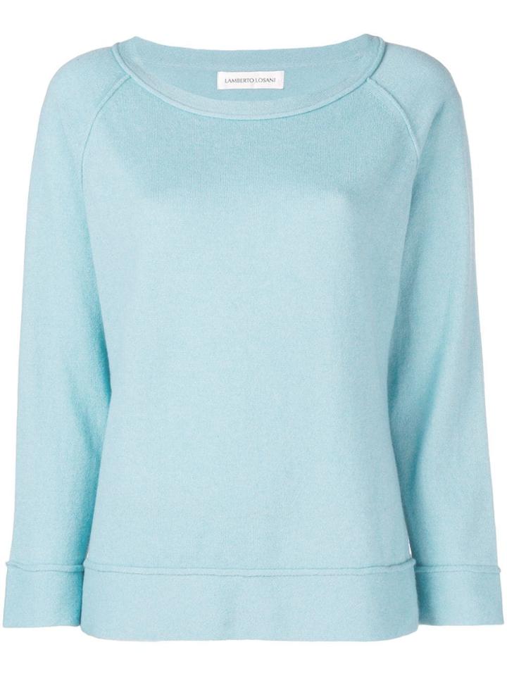 Lamberto Losani Round Neck Sweater - Blue