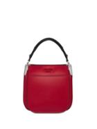 Prada Margit Leather Handbag - Red