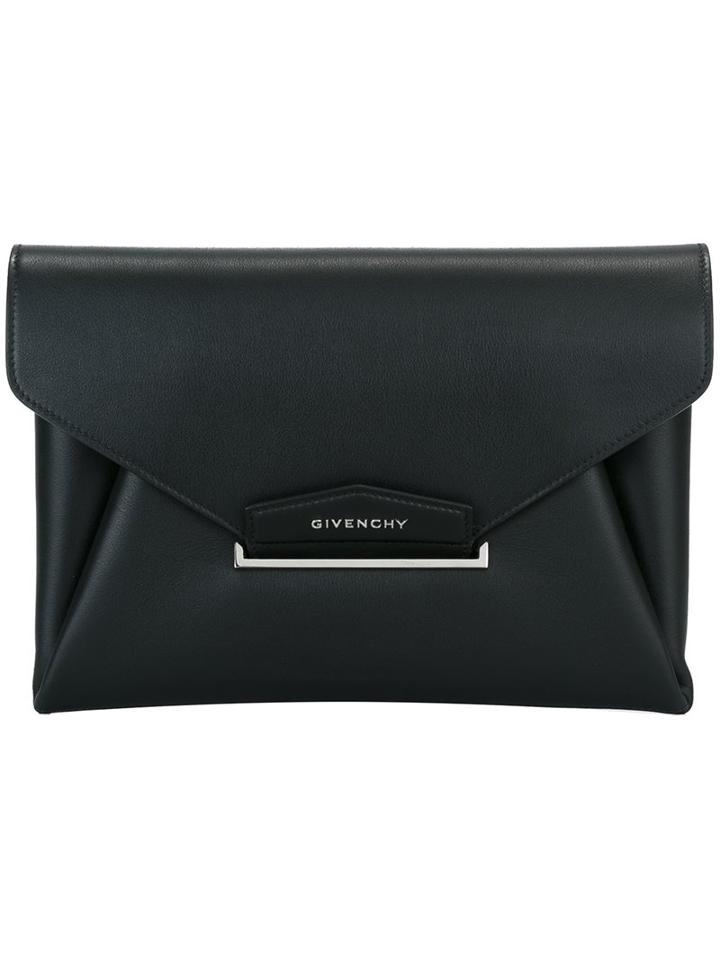 Givenchy Medium 'antigona' Envelope Clutch, Women's, Black, Calf Leather