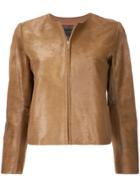 Tomorrowland Fitted Leather Jacket - Brown