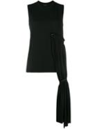 Simone Rocha Asymmetric Draped Tank Top, Women's, Size: Xs, Black, Cotton