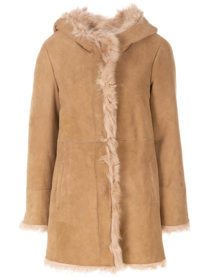 Drome Shearling Coat - Nude & Neutrals