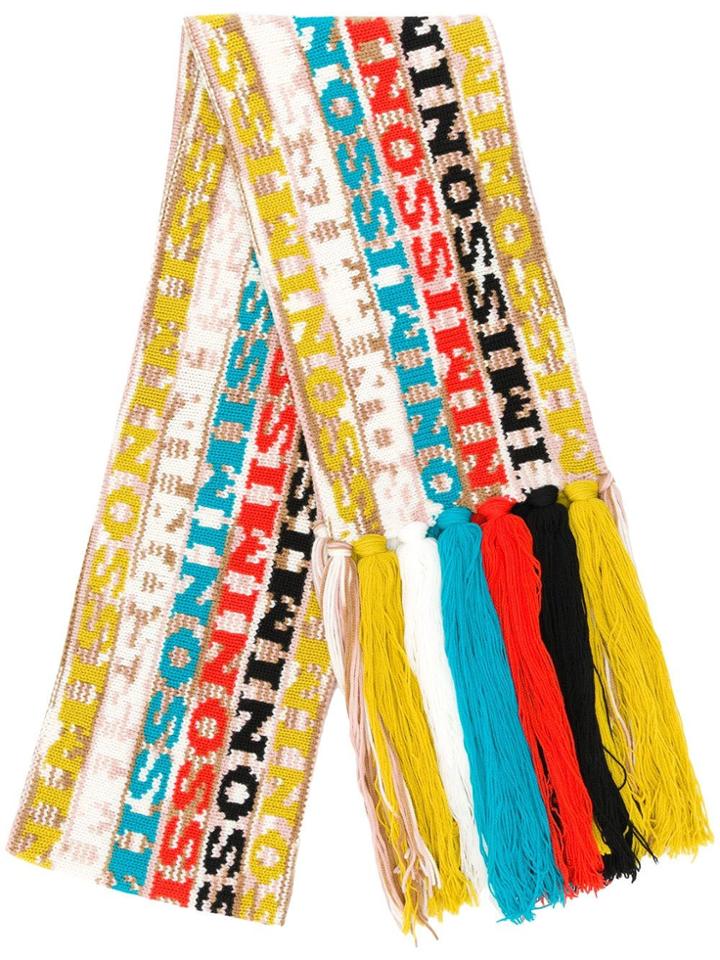 Missoni Striped Fringed Scarf - Nude & Neutrals