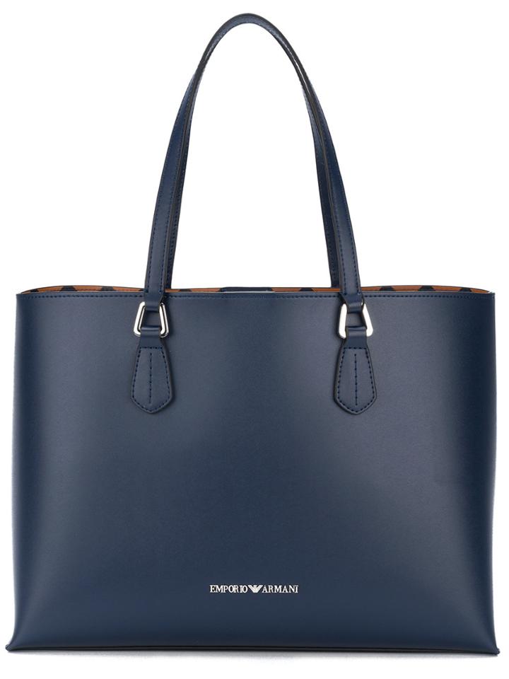 Emporio Armani Wilma Shopping Tote Bag - Blue