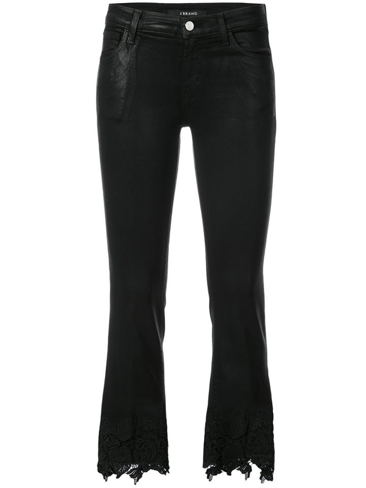 J Brand Lace Trimmed Jeans - Black