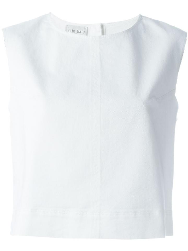 Forte Forte Sleeveless Cropped Top, Women's, Size: 0, White, Cotton/spandex/elastane