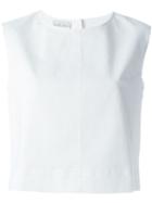 Forte Forte Sleeveless Cropped Top, Women's, Size: 0, White, Cotton/spandex/elastane