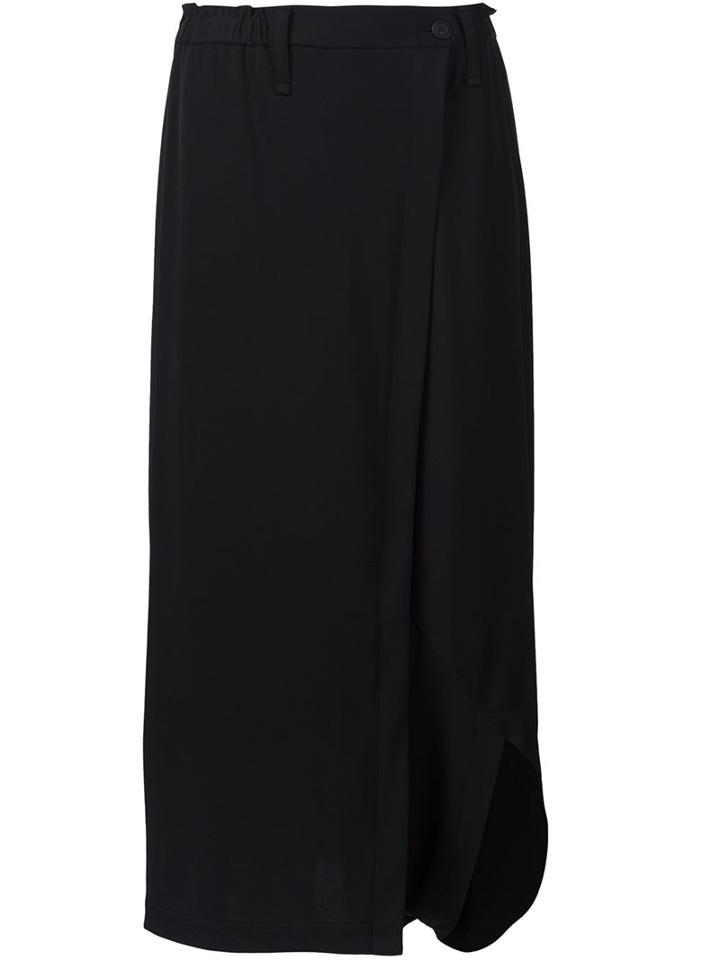Issey Miyake Draped Cropped Trousers, Women's, Size: 4, Black, Polyester