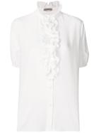 Bottega Veneta Ruffled Half Sleeve Shirt - White
