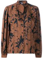 Emanuel Ungaro Vintage 1980's Pussy Bow Blouse - Brown