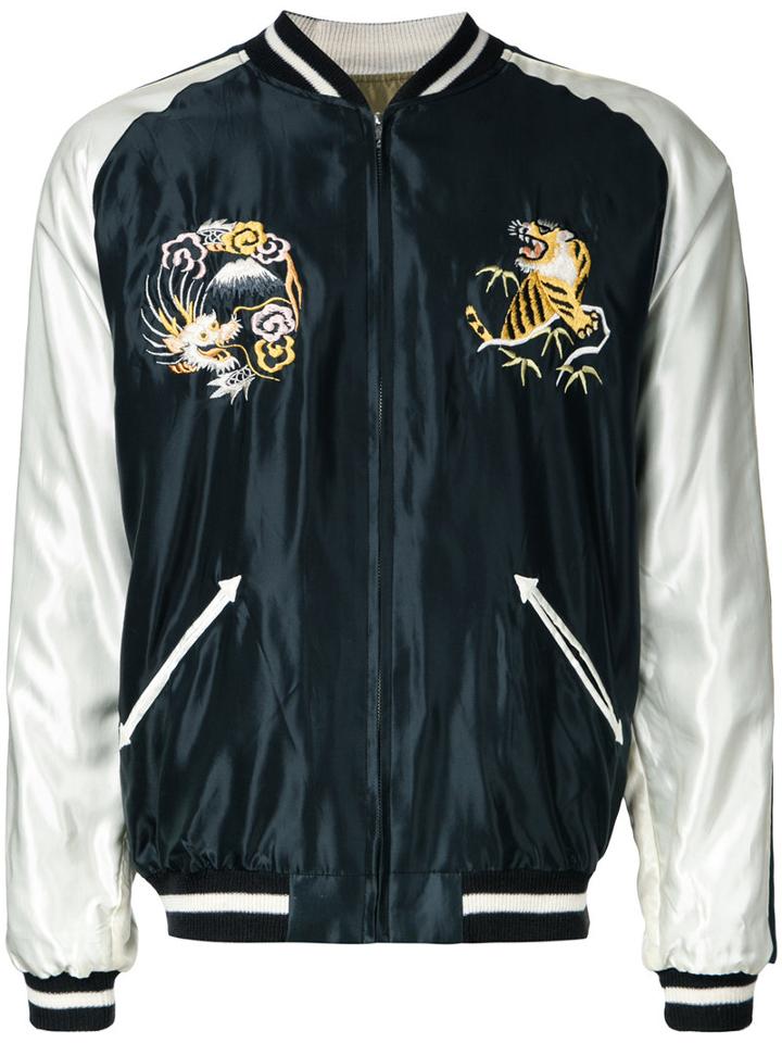 Gold / Toyo Enterprise - Acetate Suka Bomber Jacket - Men - Acetate - M, Black, Acetate
