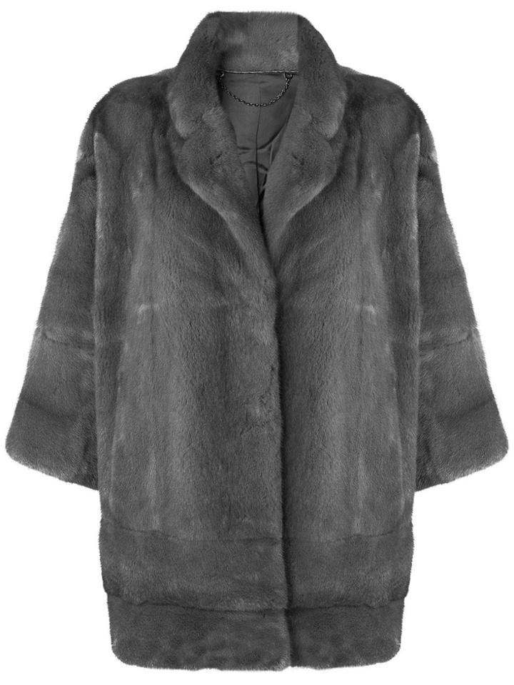 N.peal Oversized Coat - Grey