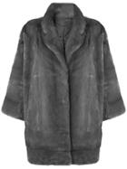 N.peal Oversized Coat - Grey