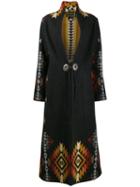 Jessie Western Geometric Single-breasted Coat - Red