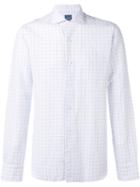 Barba - Woven Grid Shirt - Men - Cotton/linen/flax - 41, White, Cotton/linen/flax
