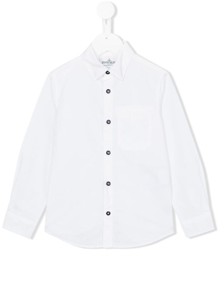 Stone Island Kids Classic Shirt, Kids Unisex, Size: 6 Yrs, White, Cotton