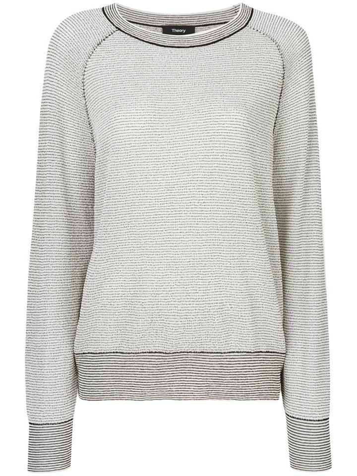 Theory - Striped Ribbed Sweatshirt - Women - Polyamide/rayon - S, Black, Polyamide/rayon